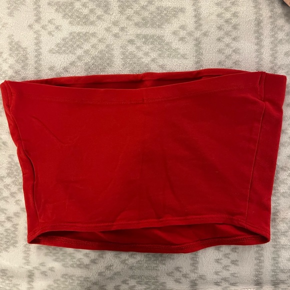 Cropped Tube top, Red, From H&M, size S - Picture 2 of 3